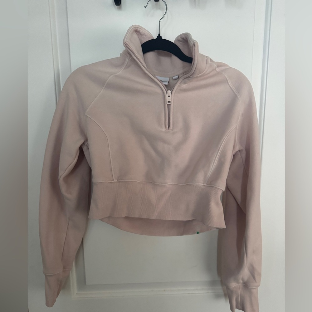Aritzia TNA fleece Women's Pink Half-Zip Pullover size S
